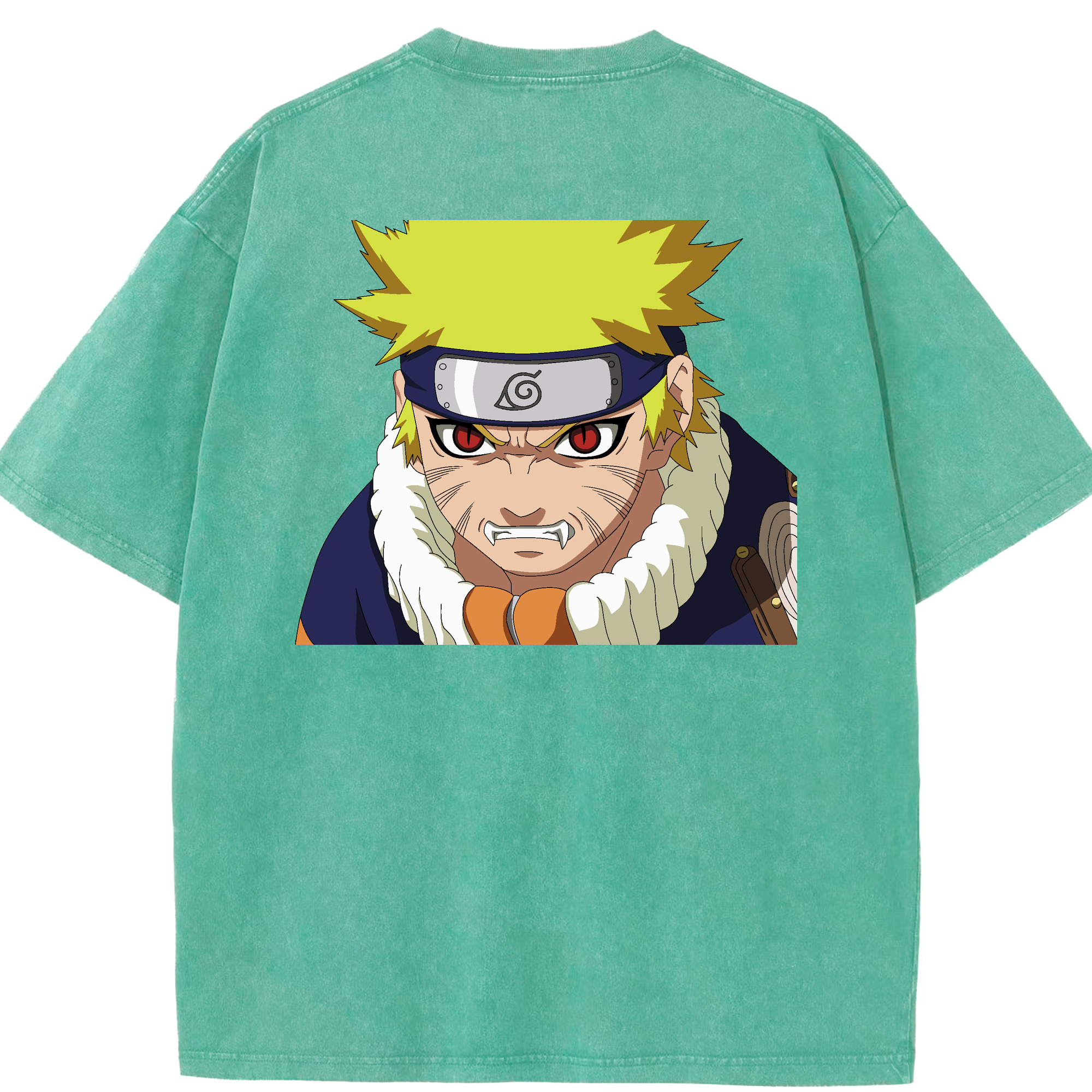 （画像用） NARUTO -ナルト- うずまき ナルト Uzumaki Naruto 綿100% ヴィンテージ風 半袖Tシャツ（背面プリント）